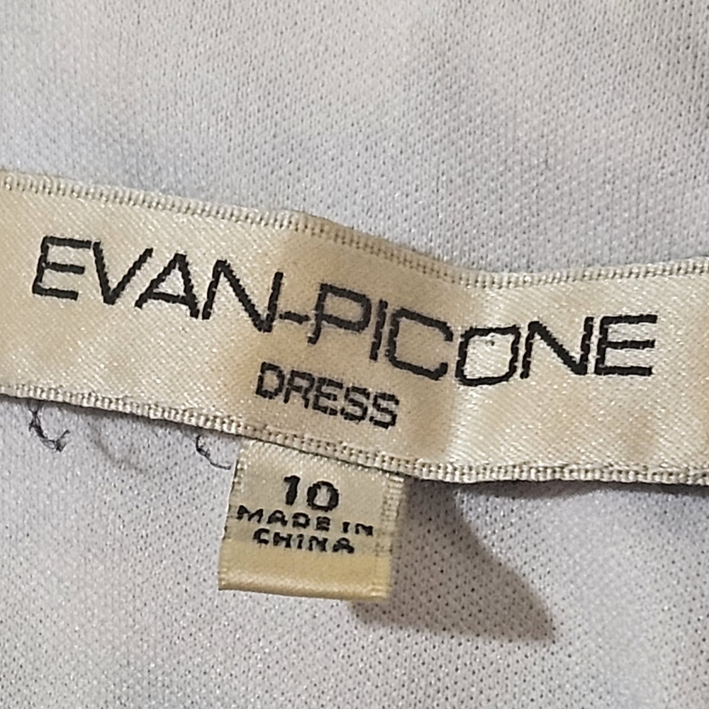 Evan Picone Navy Blue & White‎ Sleeveless Floral A-Line Dress Nordstrom Size 10 - Picture 4 of 4